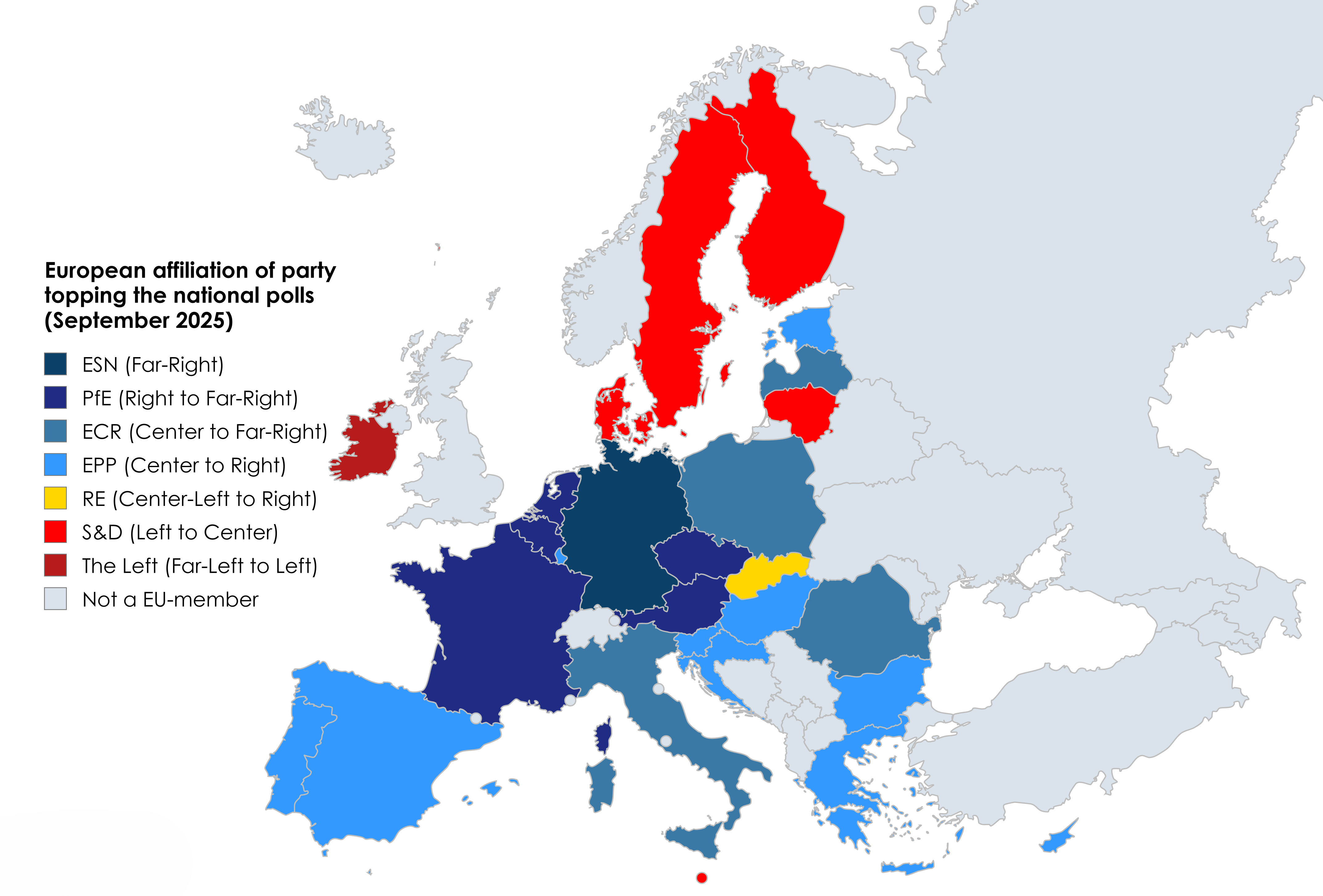 EU National Polls by Party Map EU National Polls by Party Map