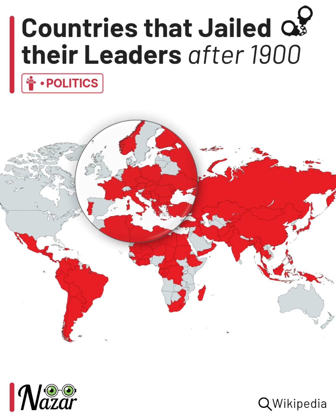 Map of Countries That Jailed Their Leaders Post-1900 Map of Countries That Jailed Their Leaders Post-1900