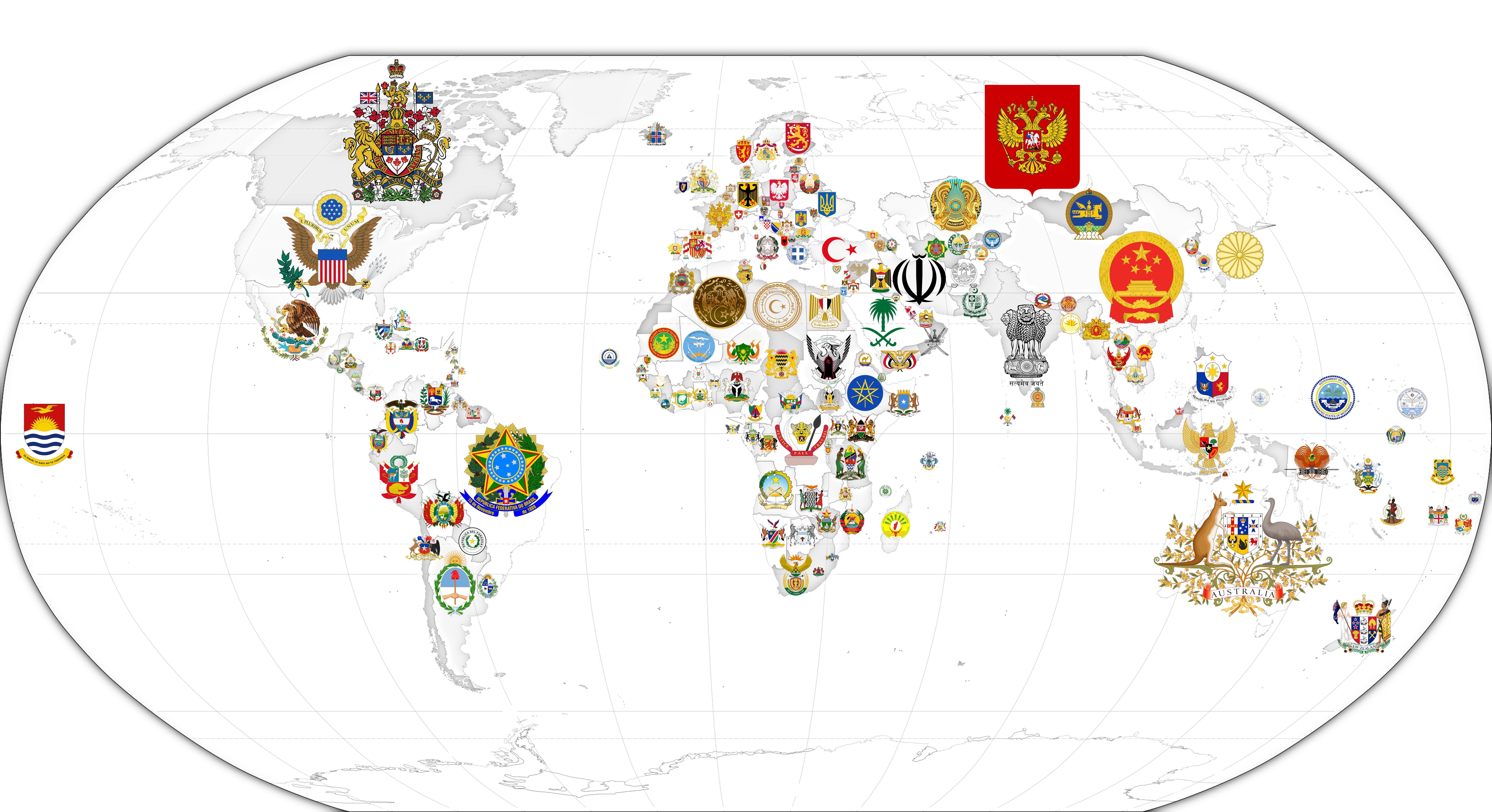 Map of Coat of Arms by Country Map of Coat of Arms by Country
