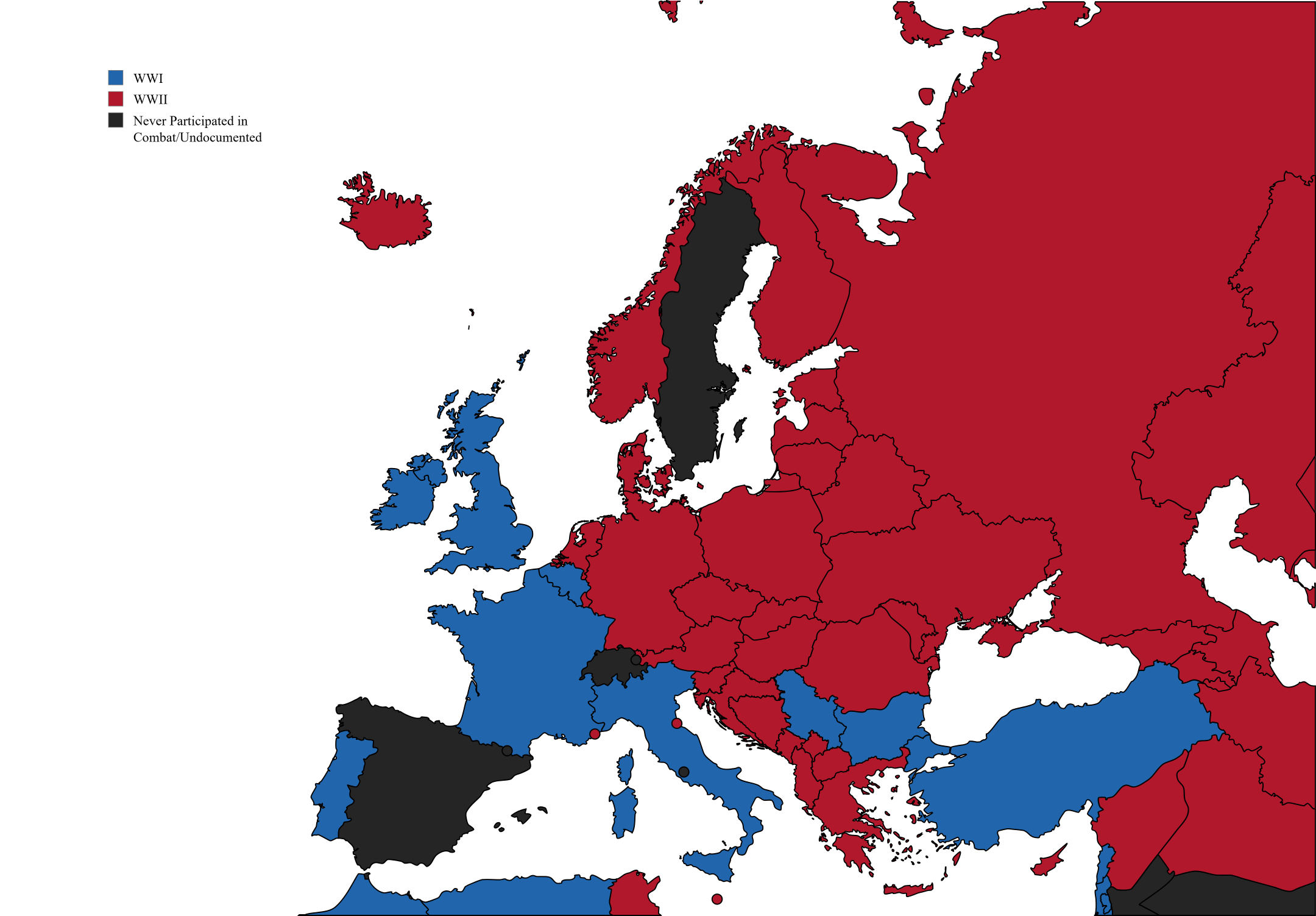 Deaths in Europe During World Wars Map Deaths in Europe During World Wars Map