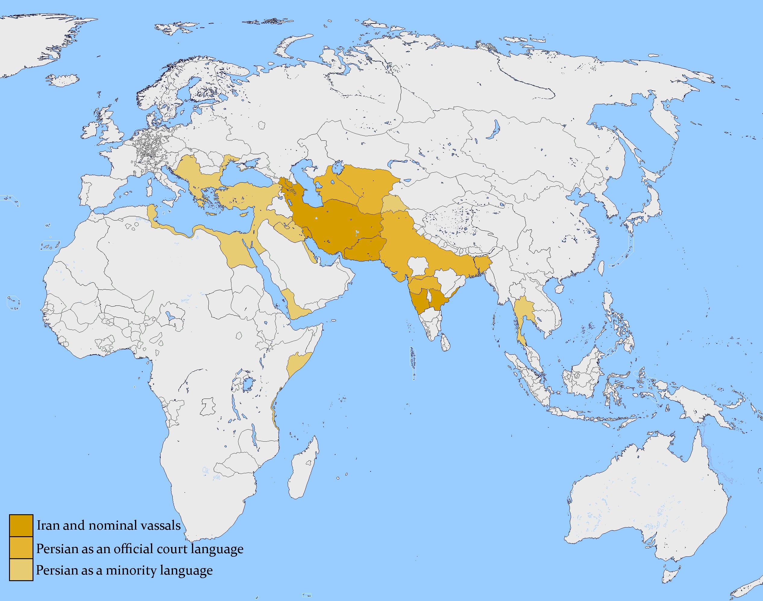 Persian Language Distribution Map in the 17th Century Persian Language Distribution Map in the 17th Century
