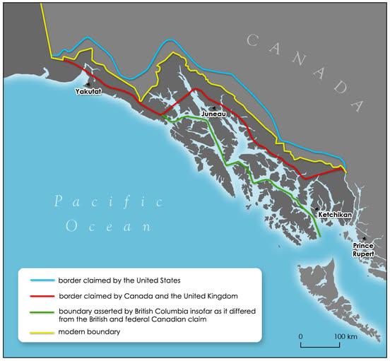Alaska Panhandle Border History Map Alaska Panhandle Border History Map