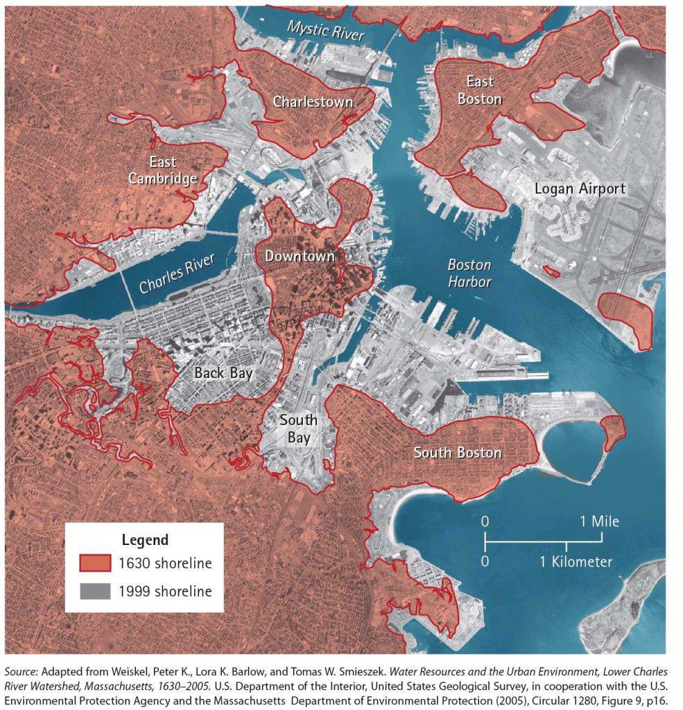 Land Reclamation Map of Boston Since 1630 Land Reclamation Map of Boston Since 1630