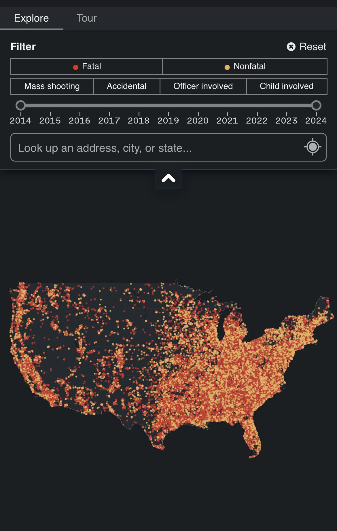 Gun Violence Map of America Gun Violence Map of America