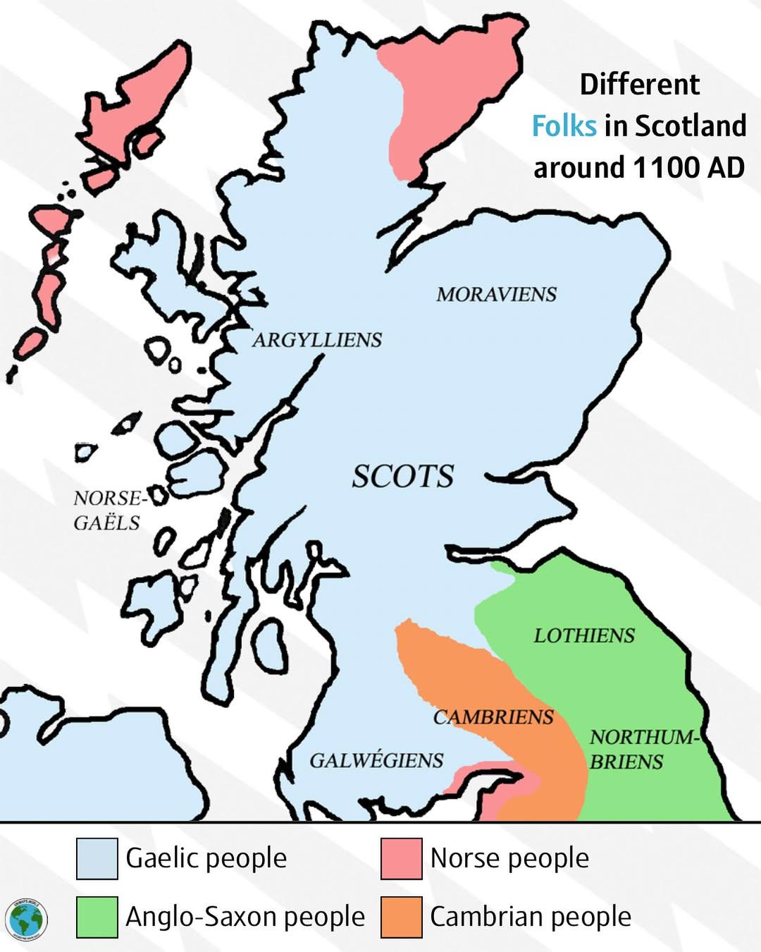 Cultural Map of Scotland around 1100 AD Cultural Map of Scotland around 1100 AD