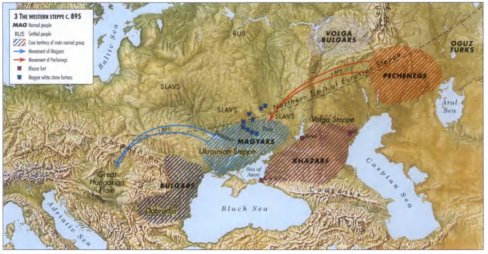 Nomad Empires of Europe Migration Routes Map Nomad Empires of Europe Migration Routes Map
