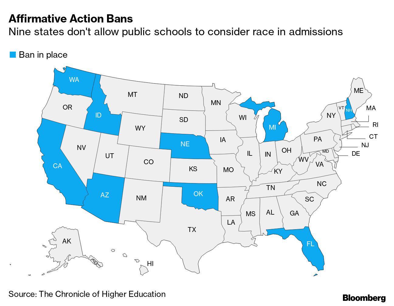 Map of States with Affirmative Action Bans Map of States with Affirmative Action Bans