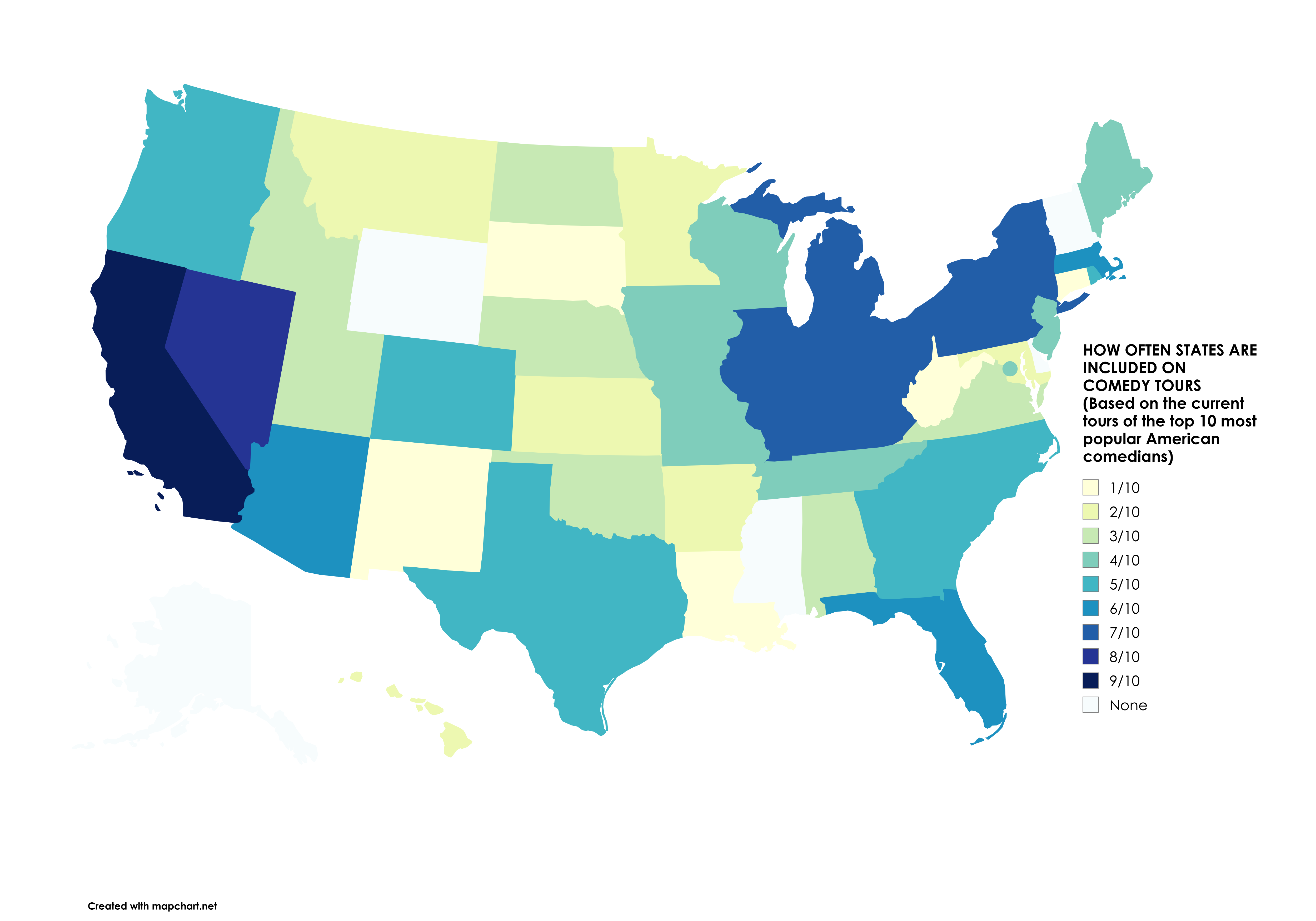 Comedy Tour State Inclusion Map Comedy Tour State Inclusion Map