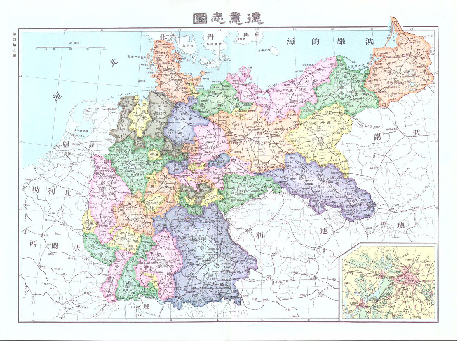 Chinese Map of Germany in 1906 Chinese Map of Germany in 1906