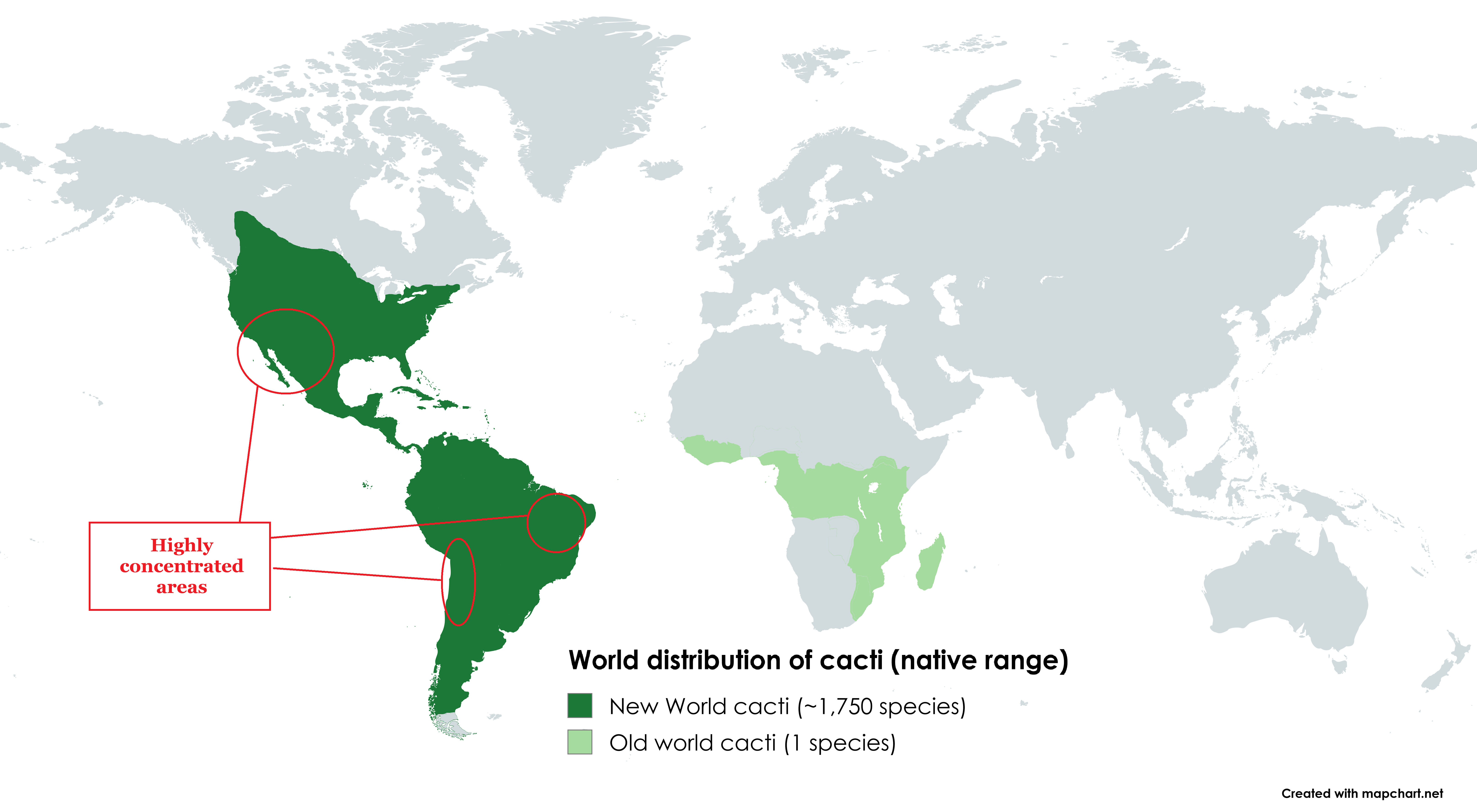Cacti Native Range Distribution Map Cacti Native Range Distribution Map