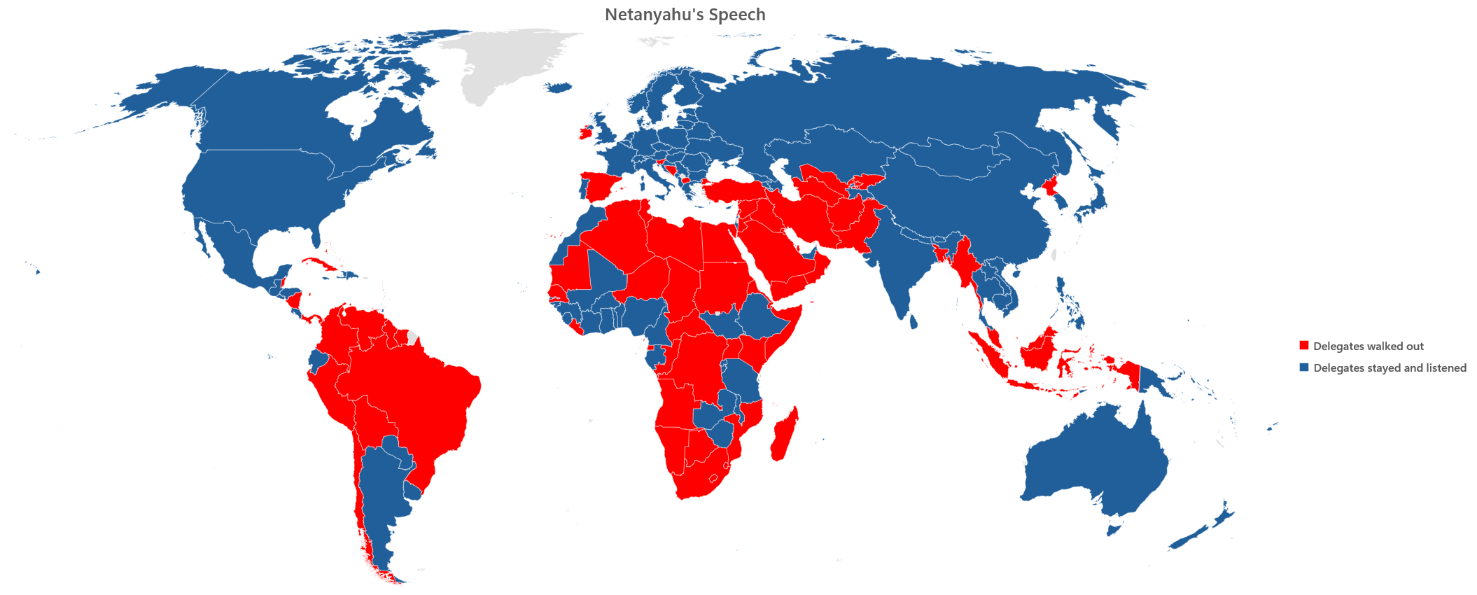 Netanyahu's Speech at the General Assembly Map Netanyahu's Speech at the General Assembly Map