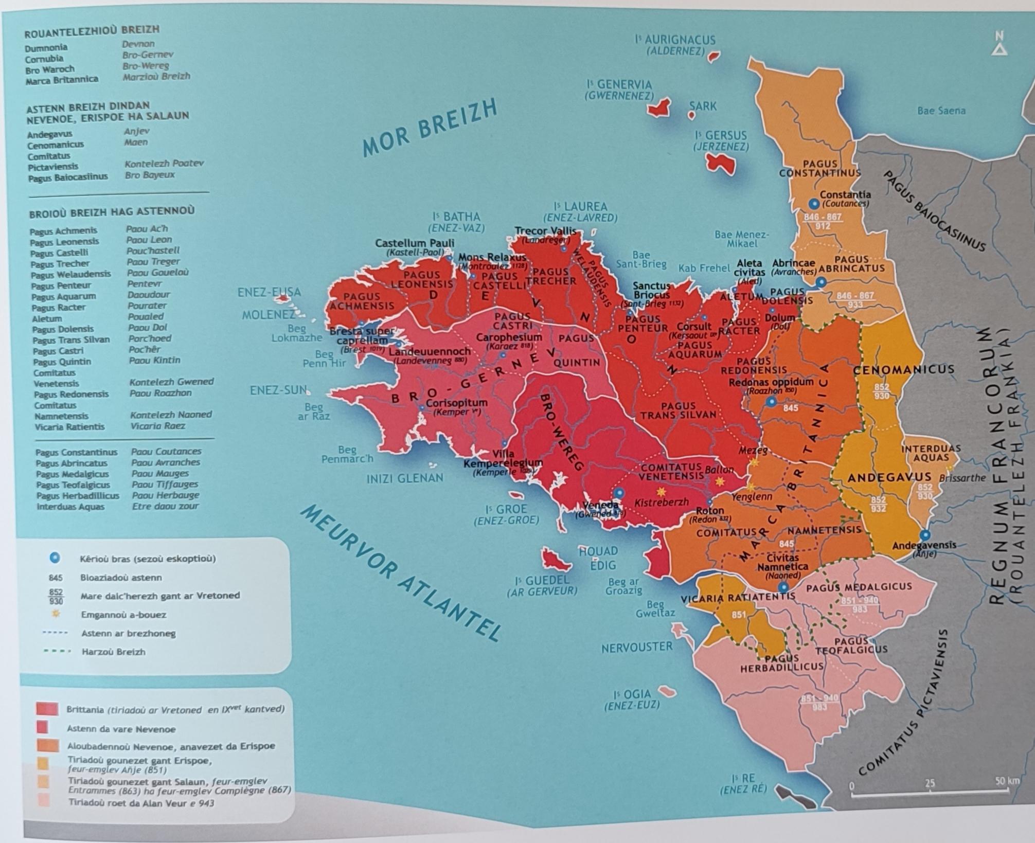 Territorial Extent Map of the Kingdom of Brittany (9th-10th Century AD) Territorial Extent Map of the Kingdom of Brittany (9th-10th Century AD)