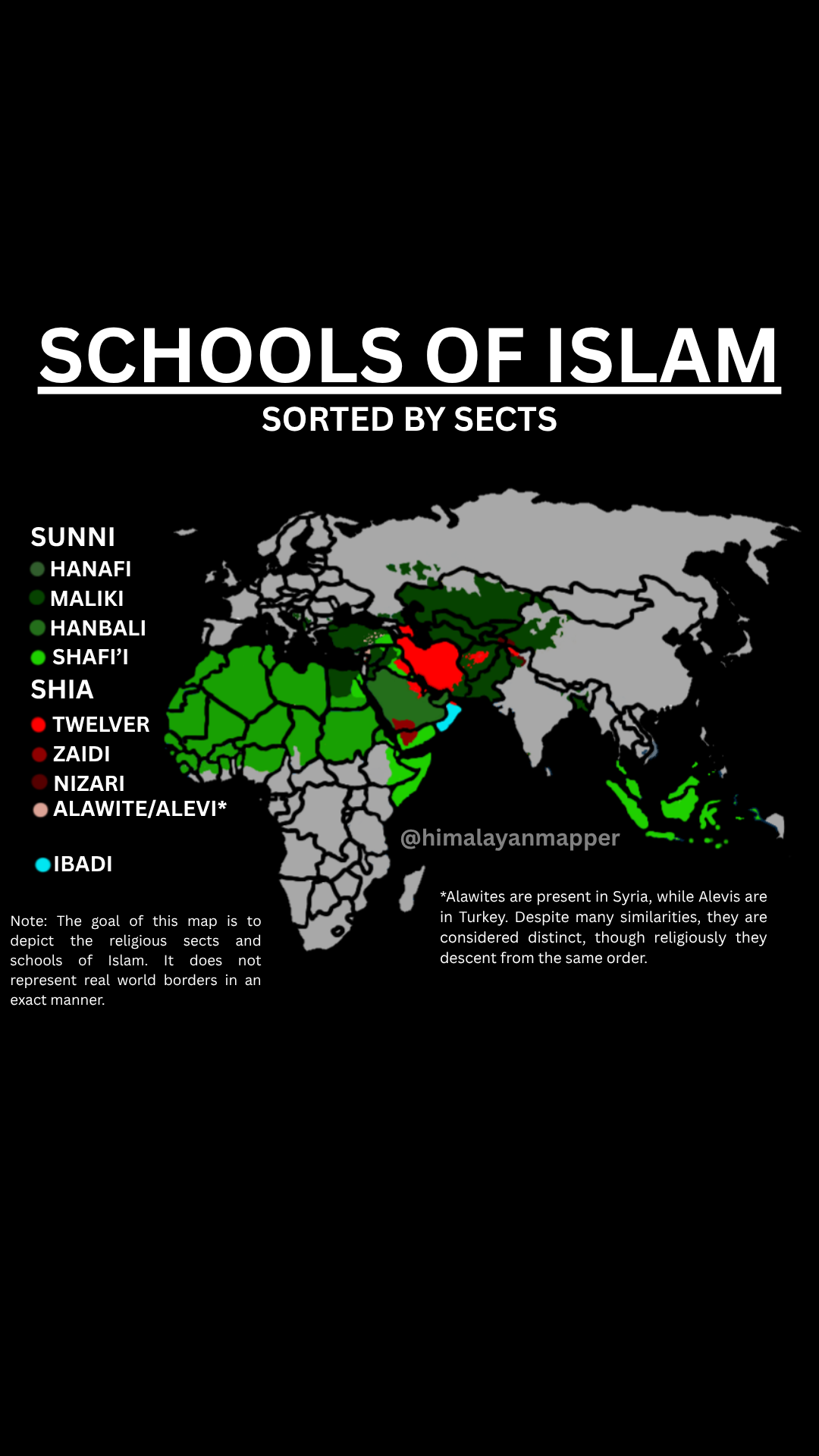 Schools of Islam by Sects Map Schools of Islam by Sects Map