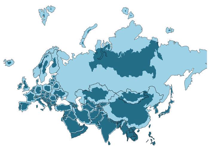 True Size of Every Country in Eurasia Map True Size of Every Country in Eurasia Map