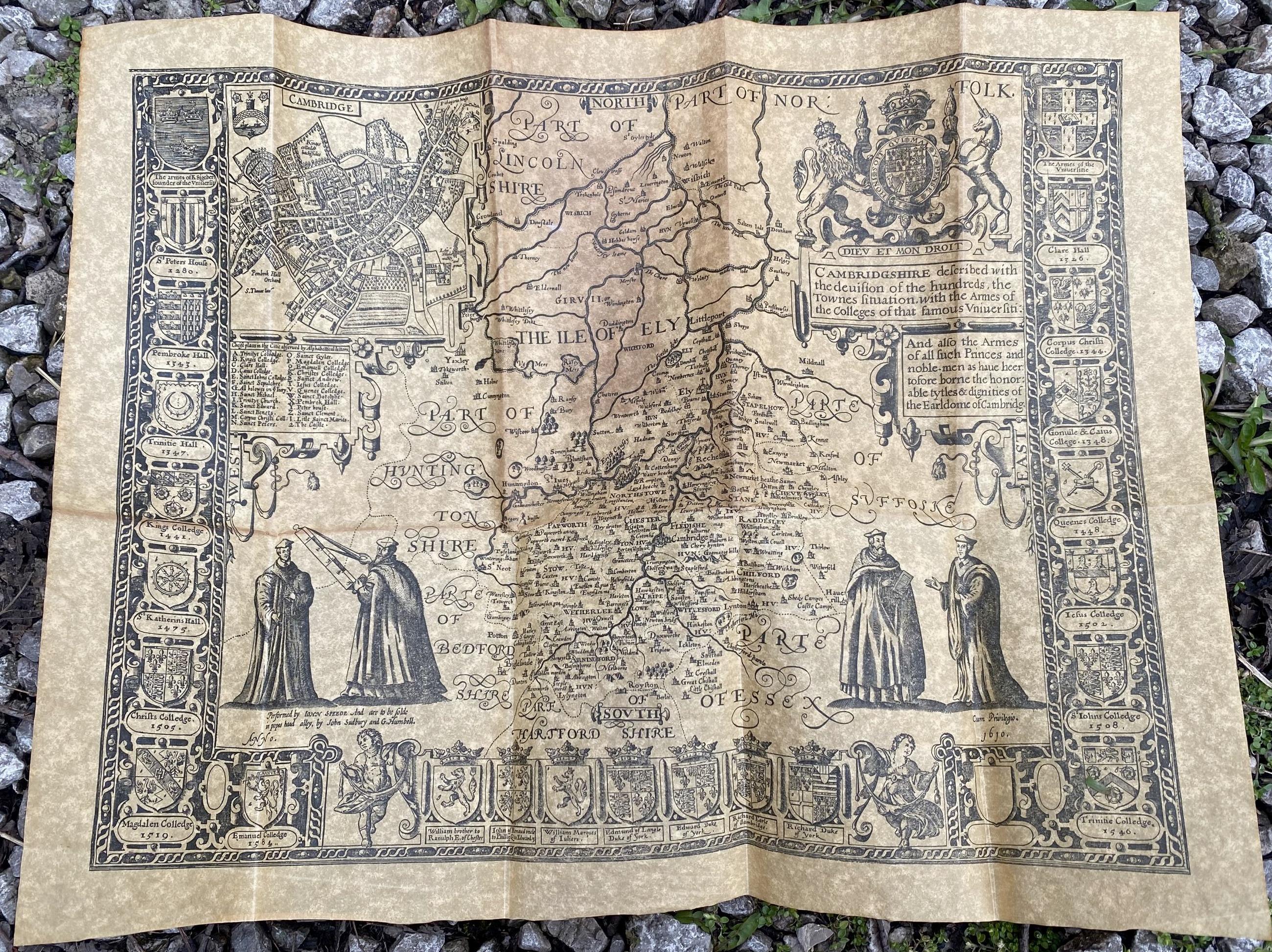 Cambridgeshire 1610 Historical Map Cambridgeshire 1610 Historical Map