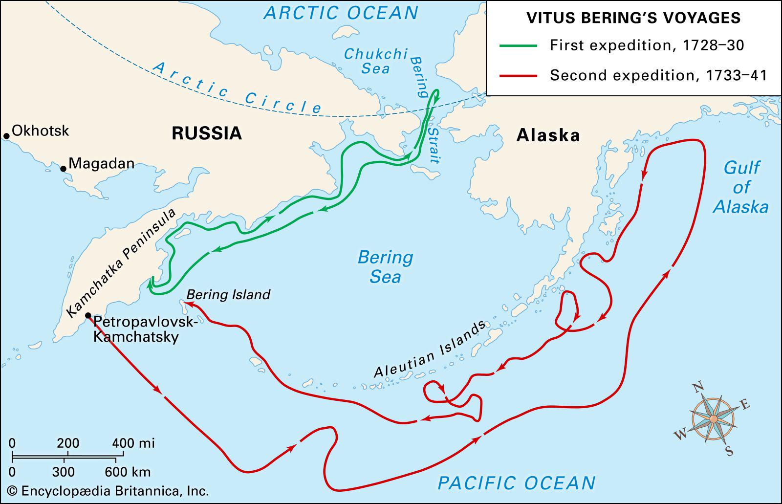 Vitus Bering's Expeditions Map for the Russian Empire Vitus Bering's Expeditions Map for the Russian Empire