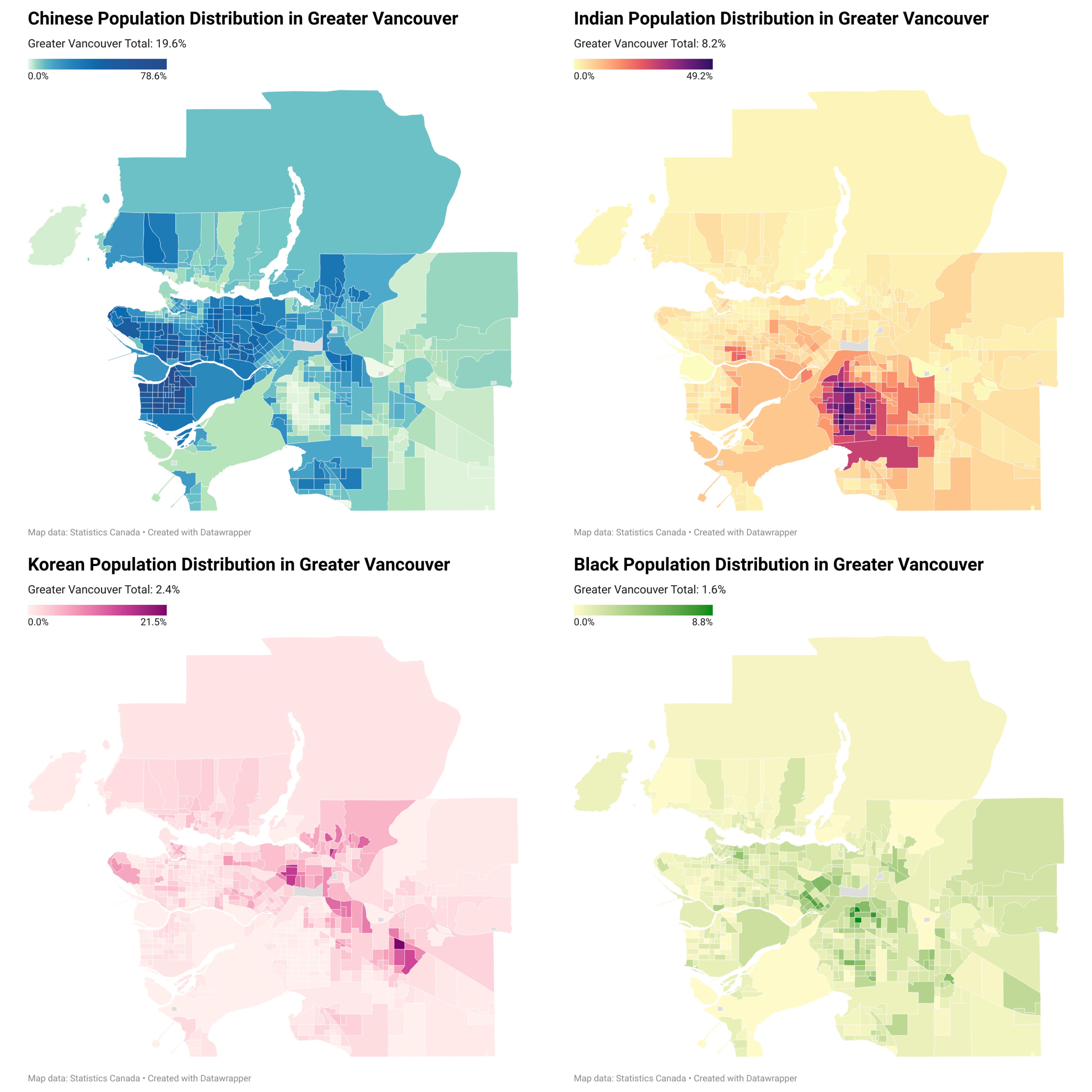 Ethnic Minority Population Distribution Map Greater Vancouver Ethnic Minority Population Distribution Map Greater Vancouver