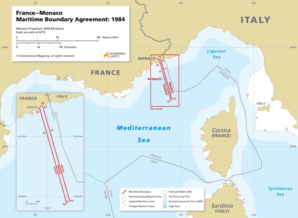 Monaco's Territorial Waters Map Monaco's Territorial Waters Map