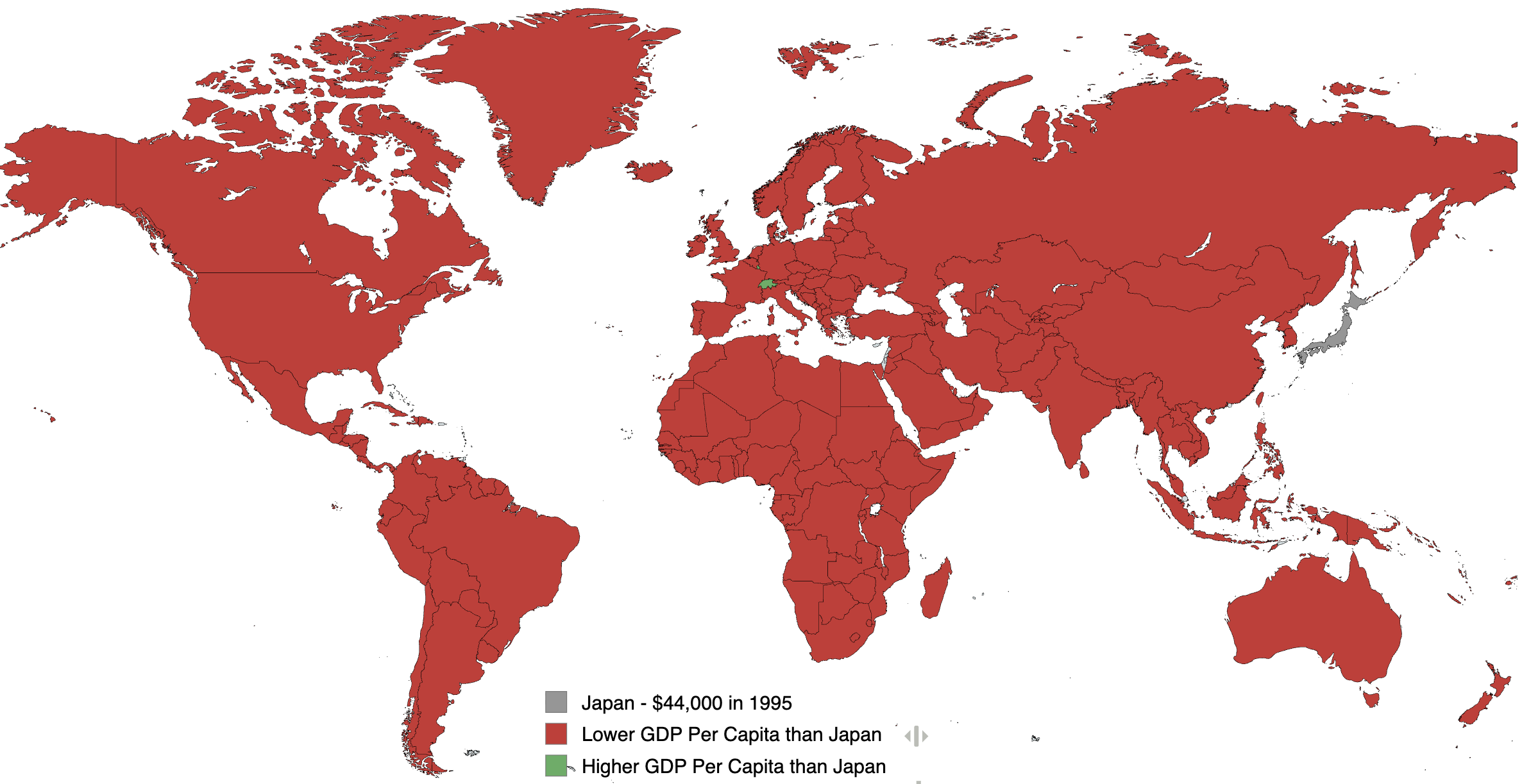 GDP Per Capita Map of Japan 1995 GDP Per Capita Map of Japan 1995
