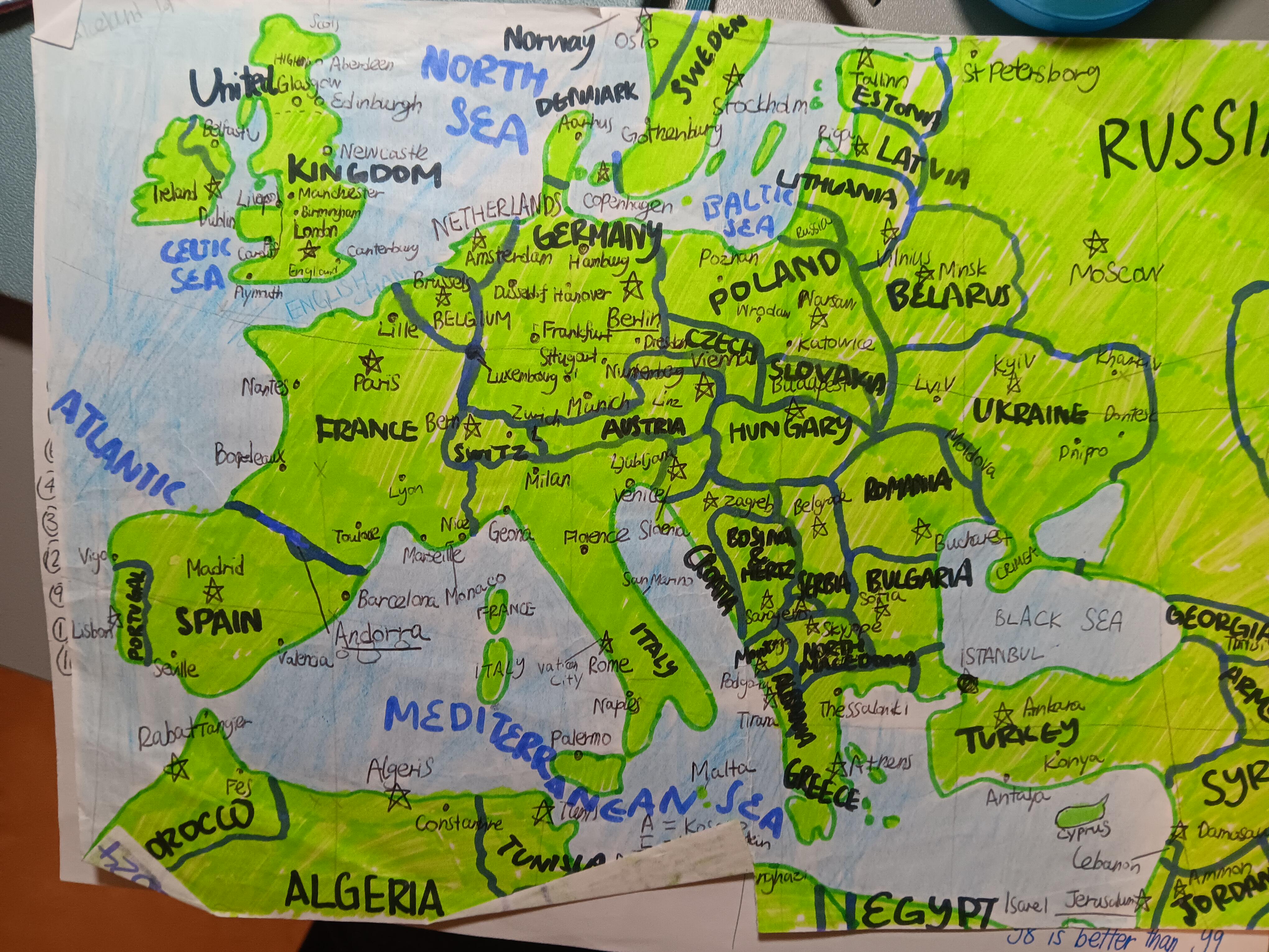 Hand-Drawn Map of Europe Hand-Drawn Map of Europe