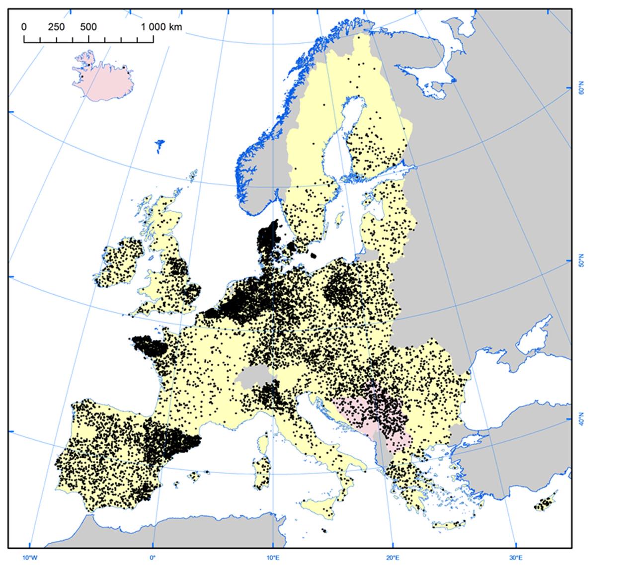 Pig Farms in Europe Map Pig Farms in Europe Map