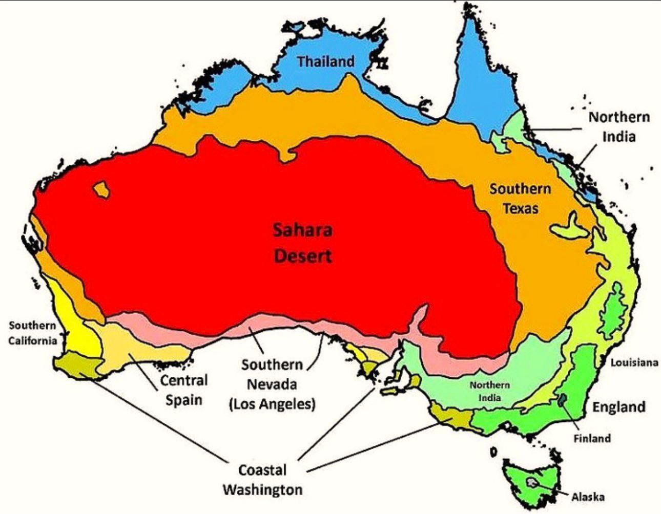 Australia’s Climate Compared to Other Countries Map Australia’s Climate Compared to Other Countries Map