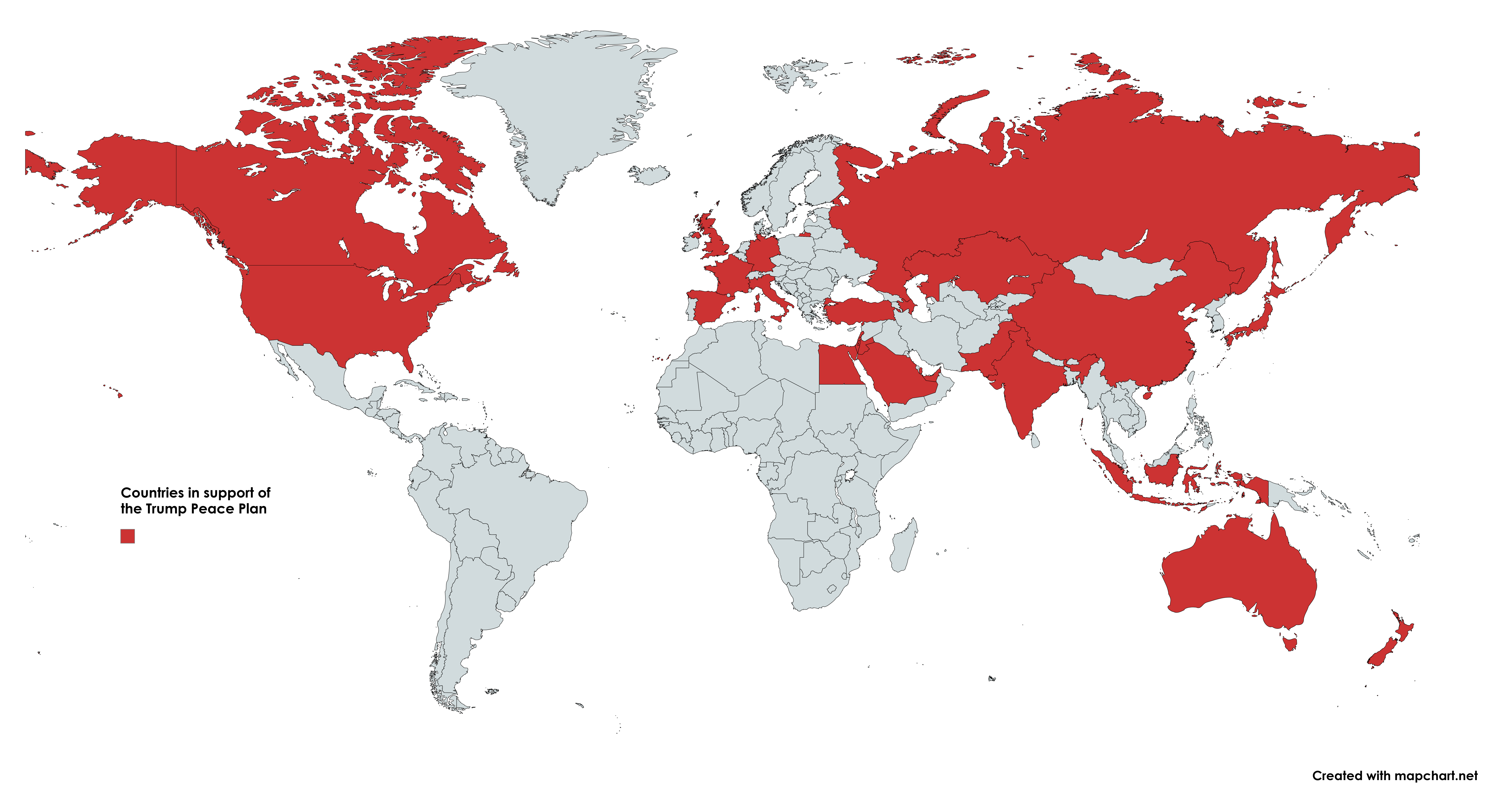 Countries Supporting the Trump Peace Plan for Gaza Map Countries Supporting the Trump Peace Plan for Gaza Map