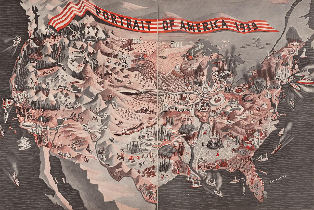 Demographics and Population Map of America 1939 Demographics and Population Map of America 1939