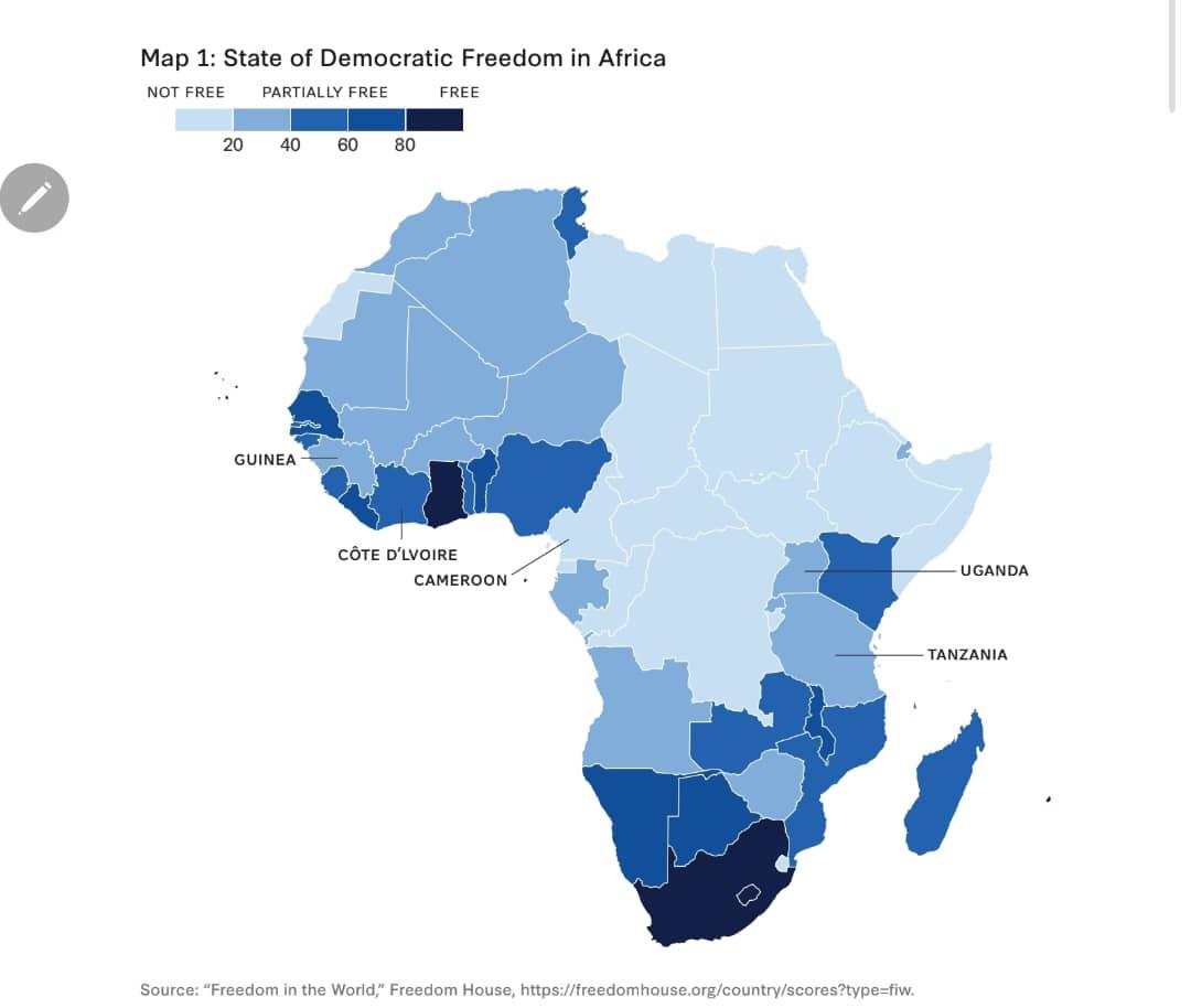 Democracy Status Map of Africa