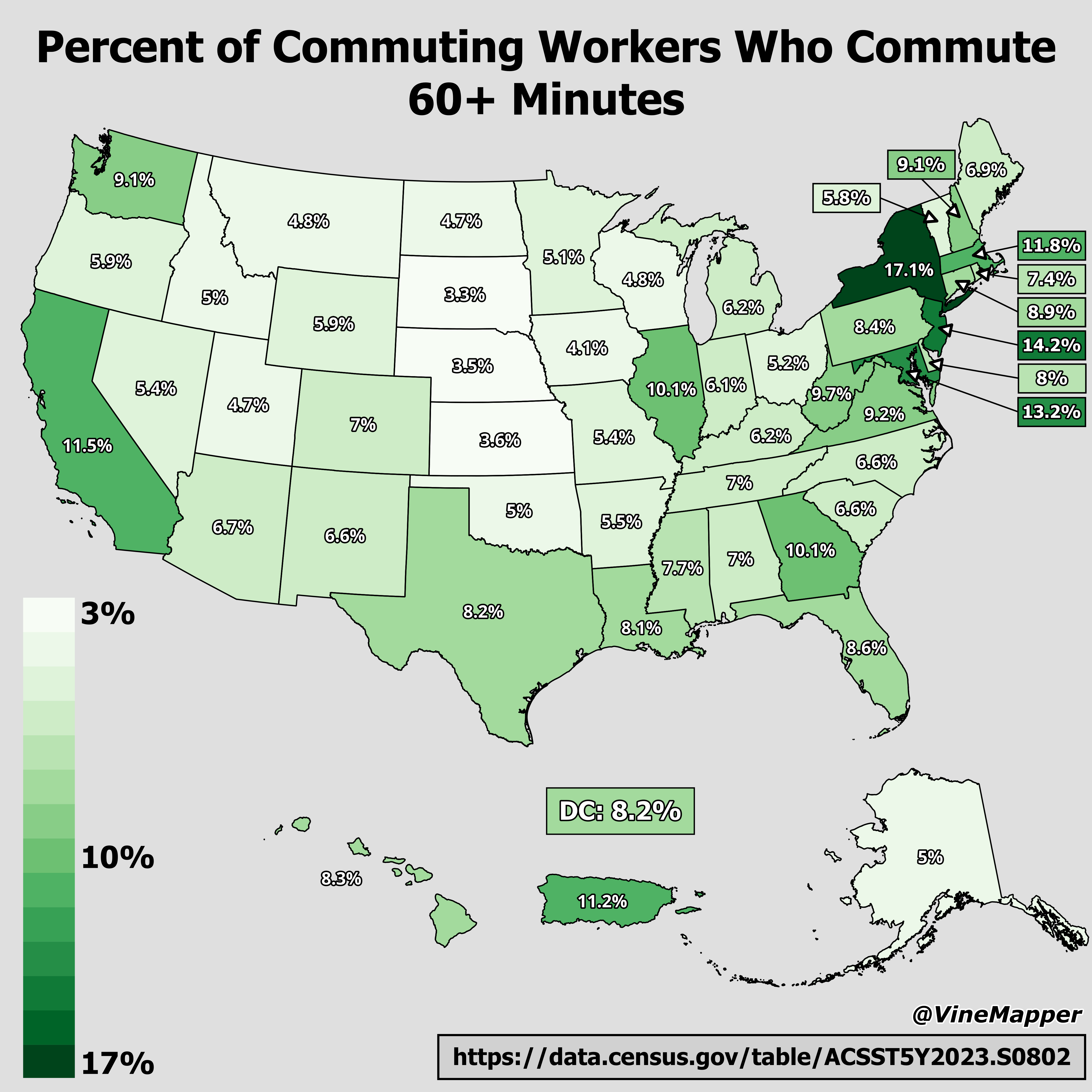 Map of Workers Commuting Over 60 Minutes Map of Workers Commuting Over 60 Minutes