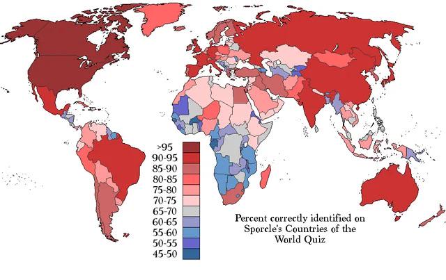 Countries Identified in Sporcle Quiz Map Countries Identified in Sporcle Quiz Map