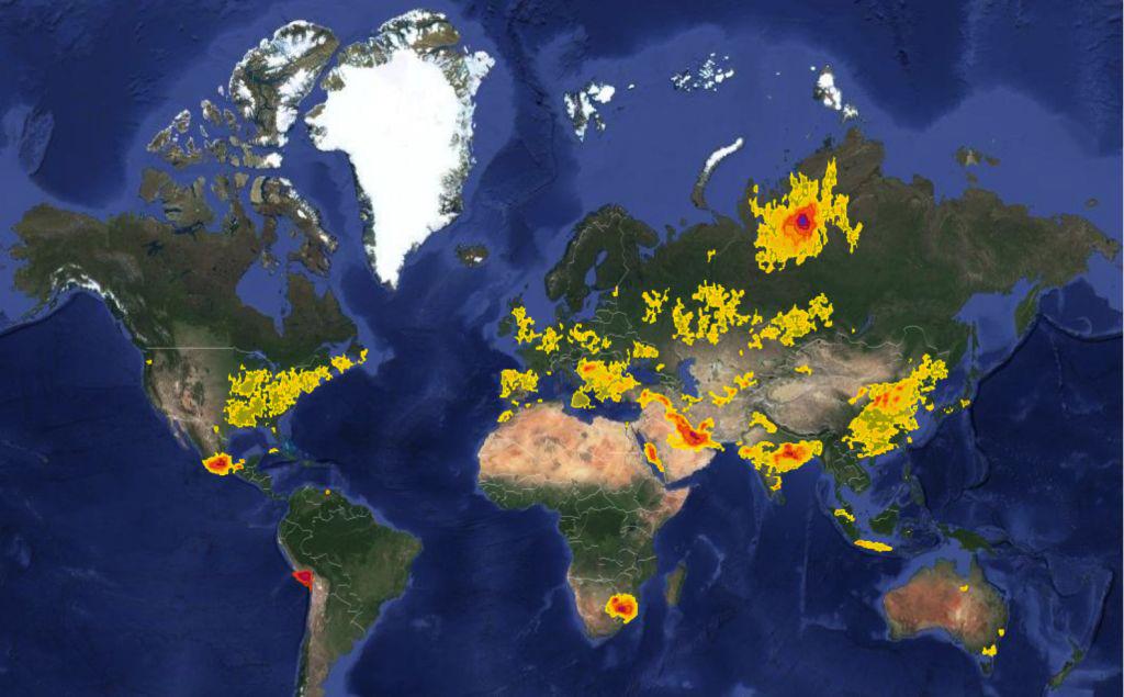 Sulphur Dioxide Pollution Worldwide Map Sulphur Dioxide Pollution Worldwide Map