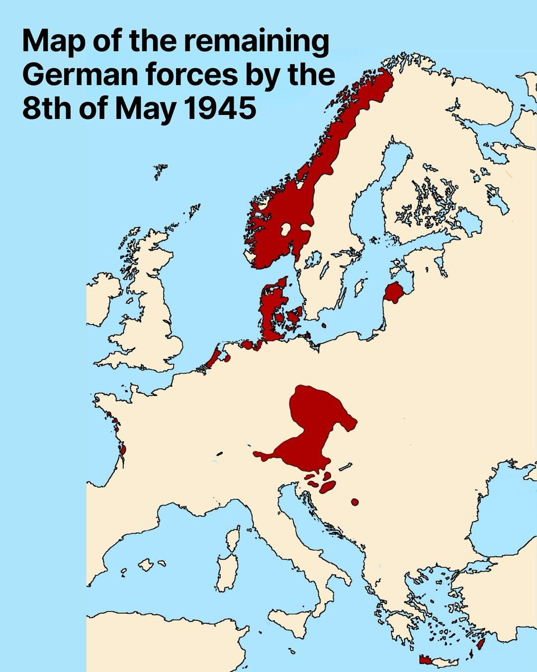 Map of Remaining German Forces on May 8, 1945