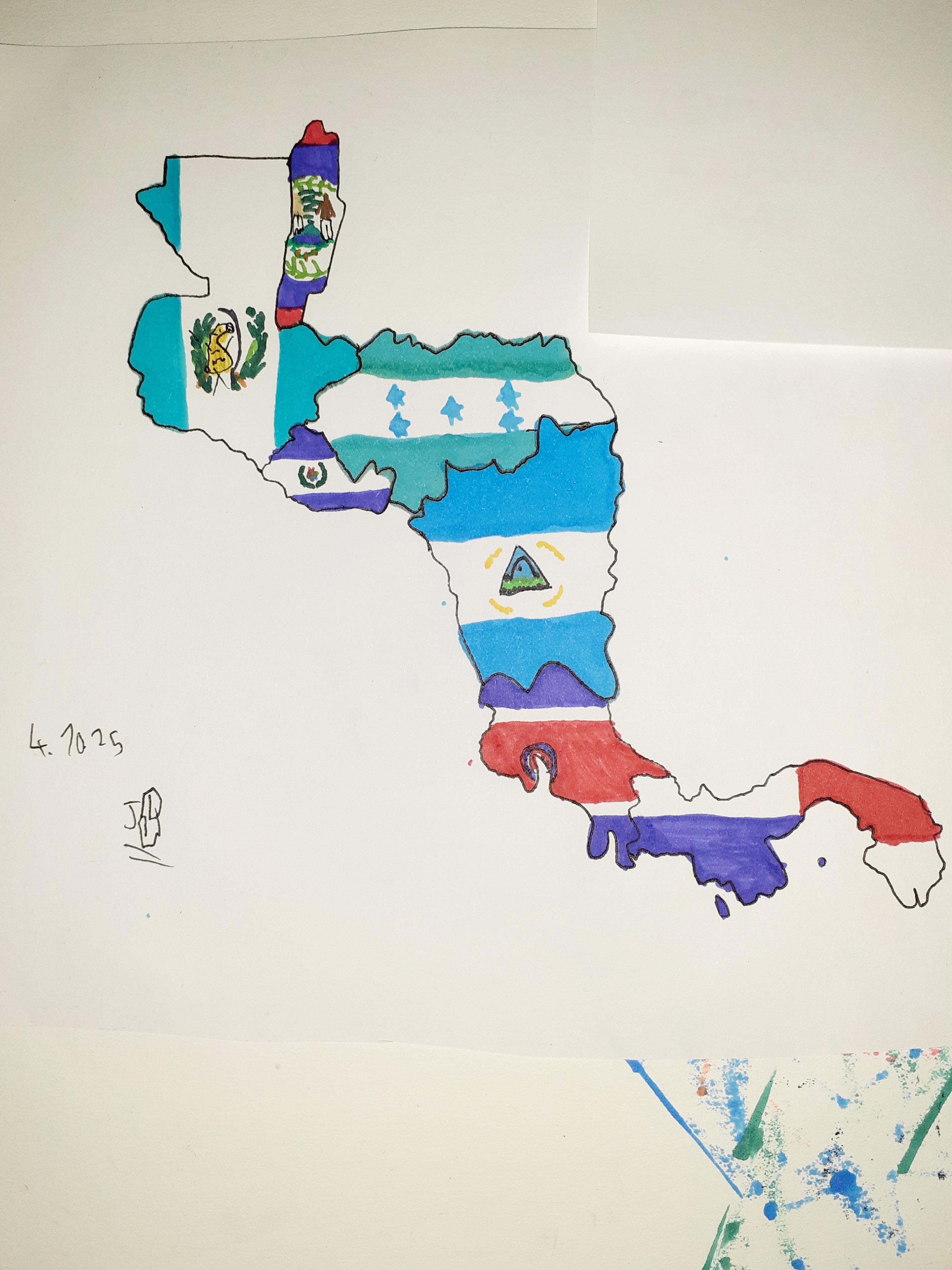 Self-Drawn Map of Central America Self-Drawn Map of Central America