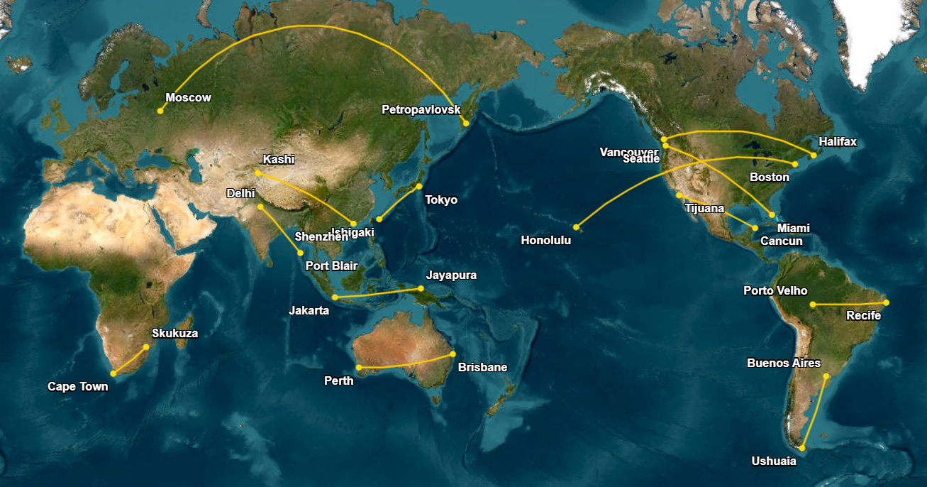 Longest Domestic Flights Map Longest Domestic Flights Map