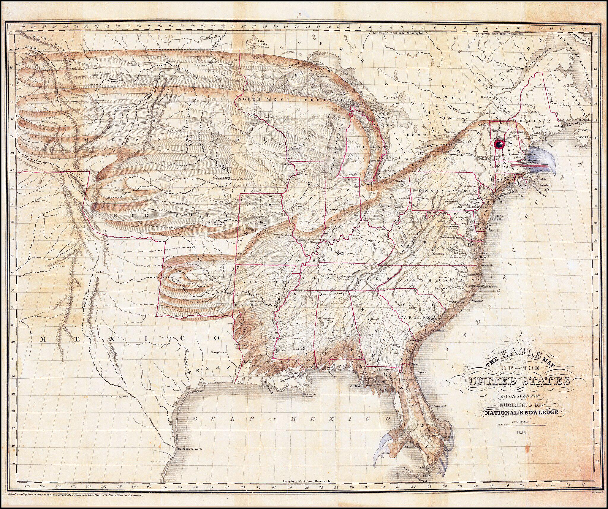 Map of the United States as an Eagle (1833) Map of the United States as an Eagle (1833)