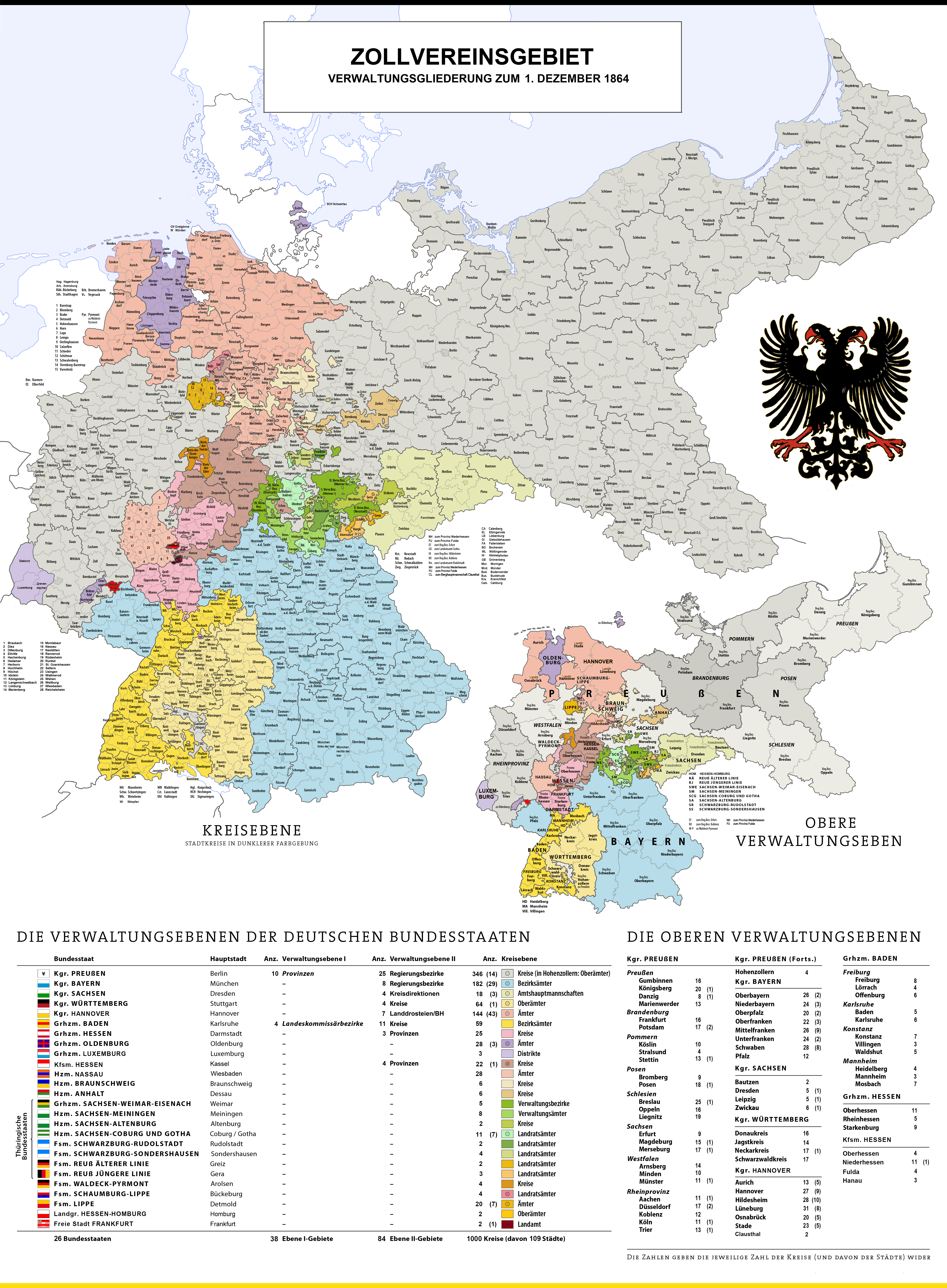 Map of Administrative Divisions of German Customs Union 1864 Map of Administrative Divisions of German Customs Union 1864