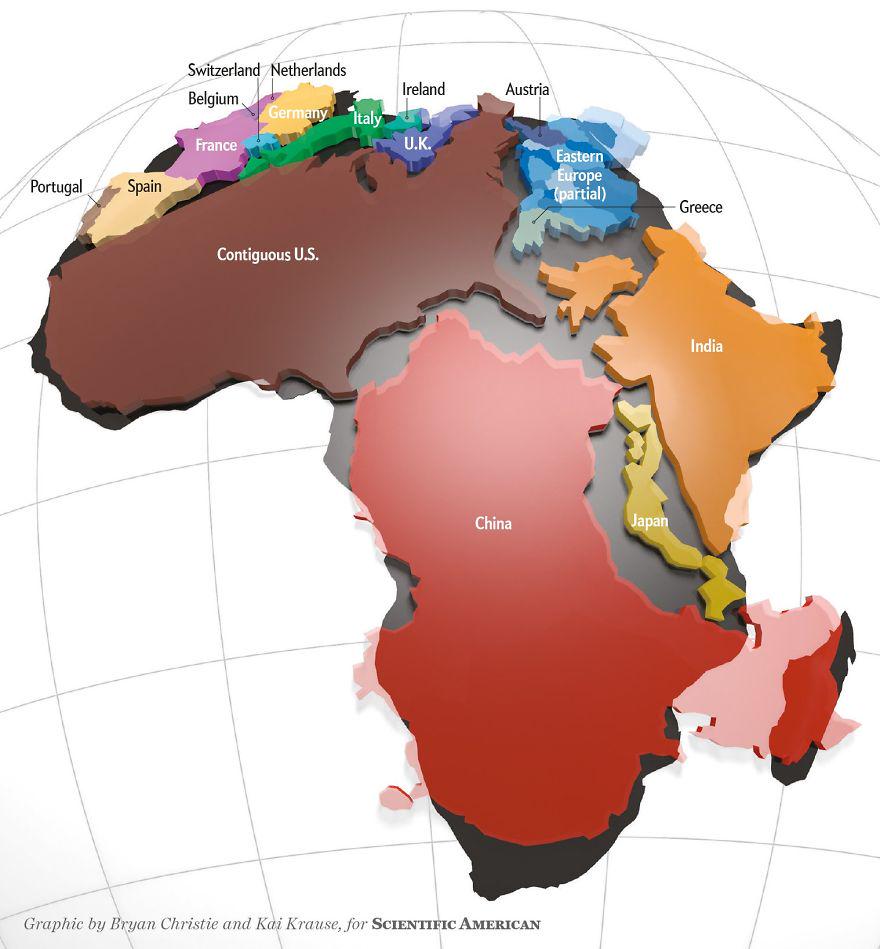 Actual Size of Africa Map Actual Size of Africa Map