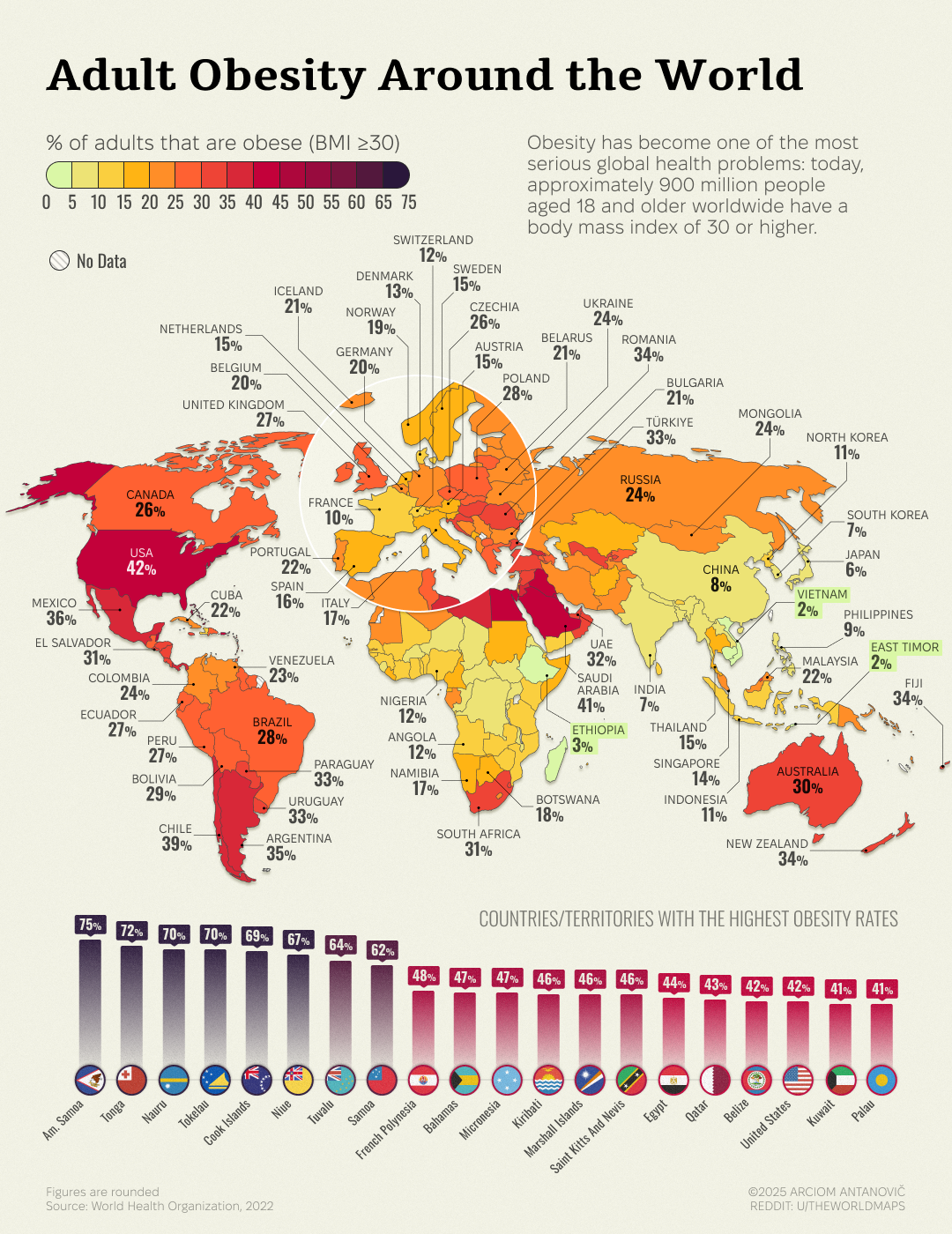 Obesity Rates Map of Adults Aged 18 and Older Obesity Rates Map of Adults Aged 18 and Older