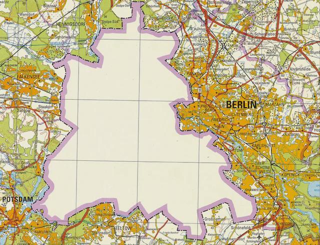 East German Map of West Berlin in 1988 East German Map of West Berlin in 1988
