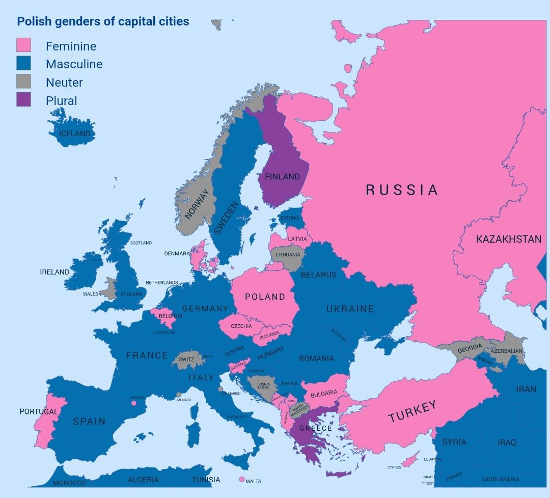 Genders of Capital Cities in Poland Map Genders of Capital Cities in Poland Map