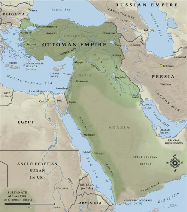 Ottoman Empire Territorial Map 1914 Ottoman Empire Territorial Map 1914