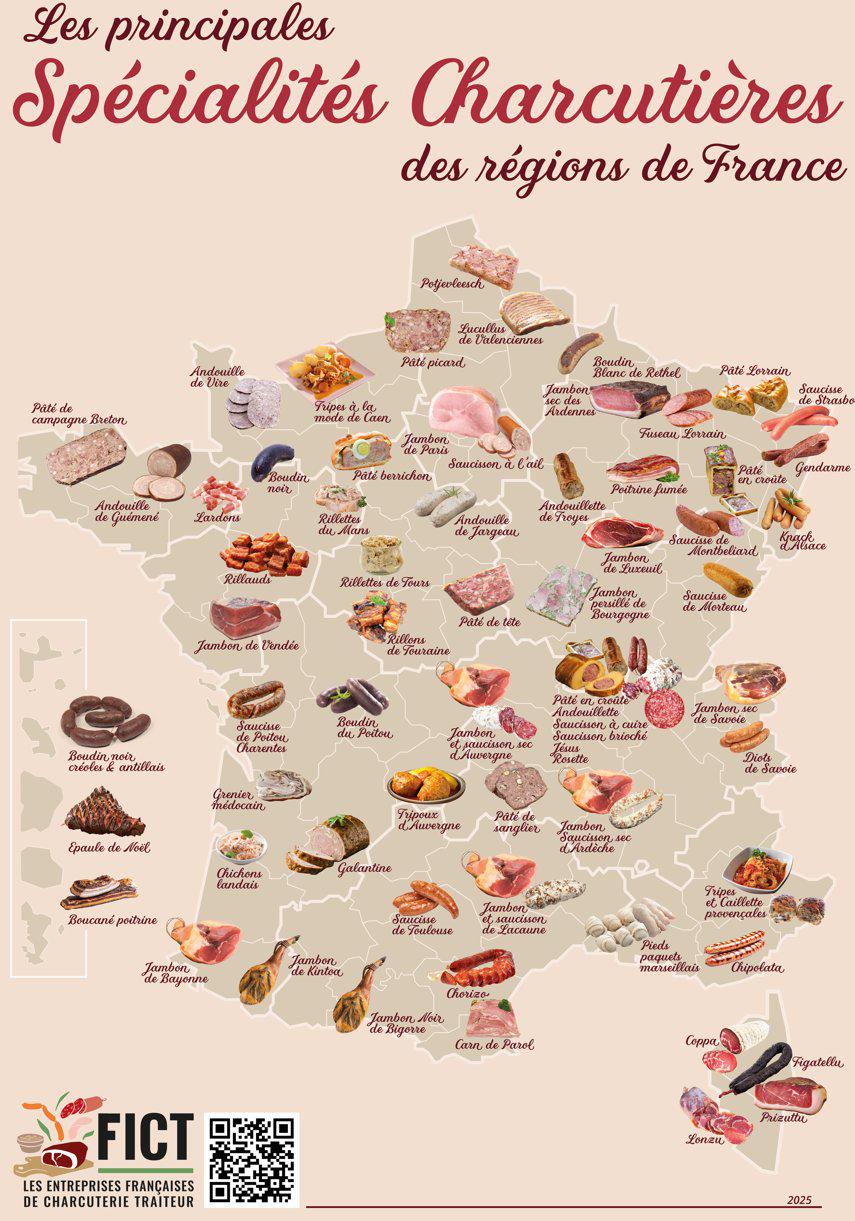 Map of Charcuterie Specialties in France