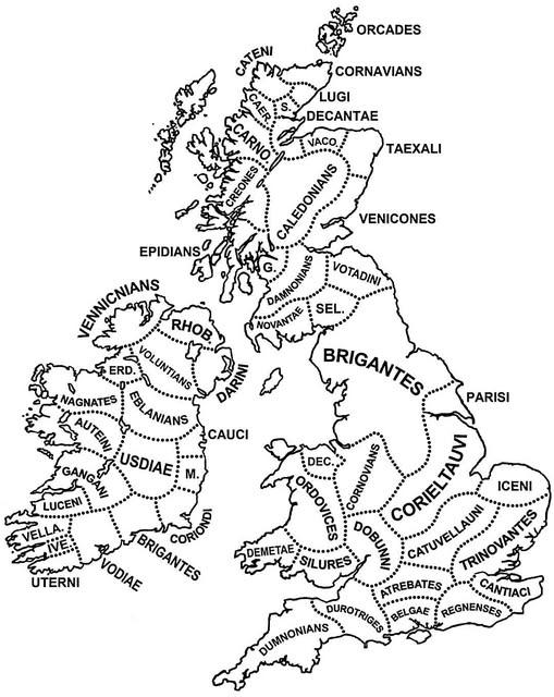 Tribes of Britain and Ireland Map Tribes of Britain and Ireland Map