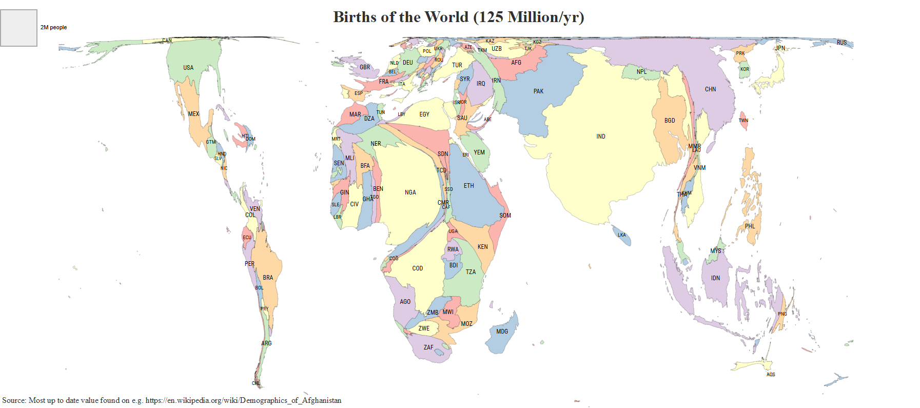 Map of Global Birth Rates by Country Map of Global Birth Rates by Country