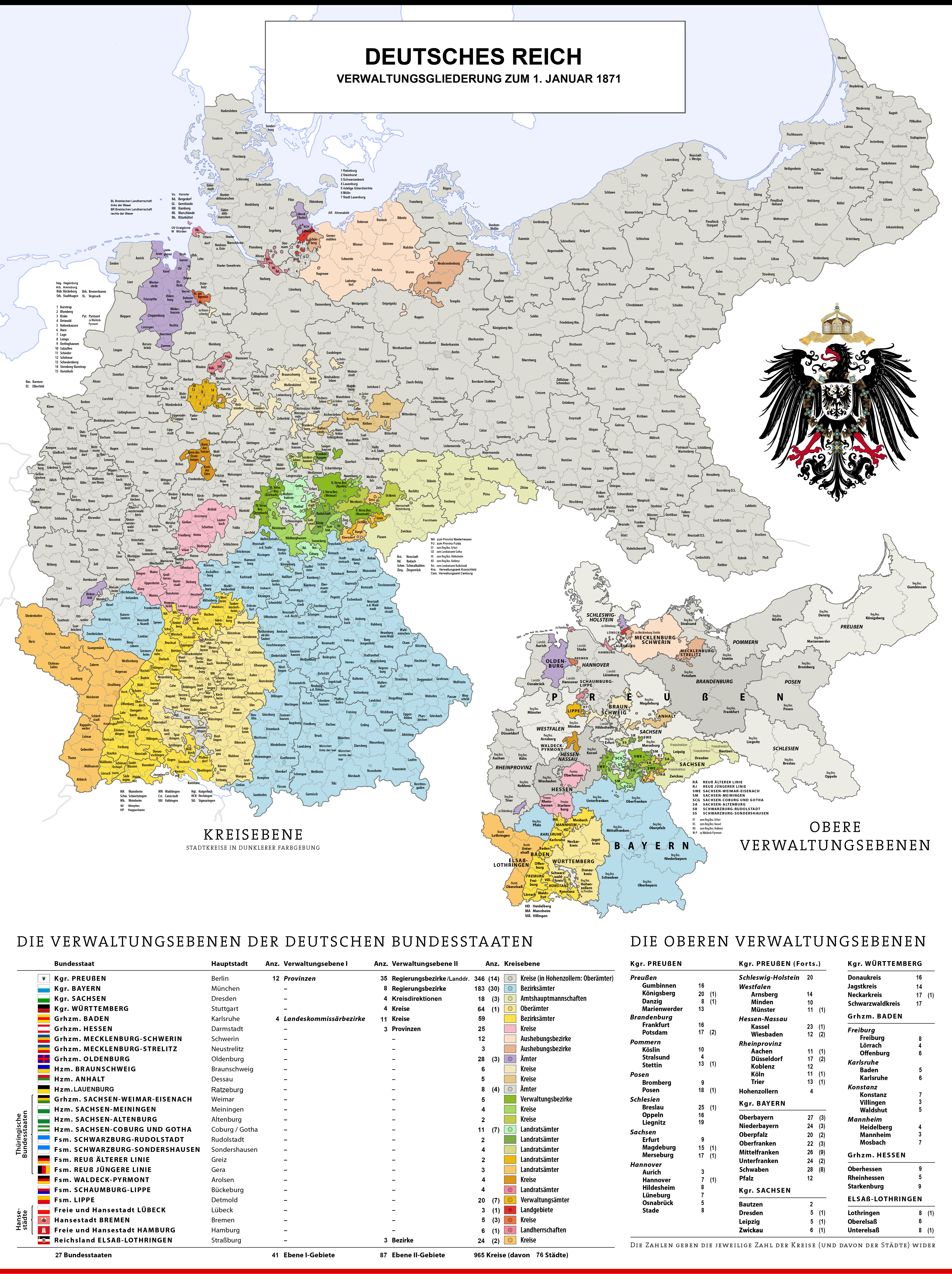 Administrative Divisions of Germany Map 1870 Administrative Divisions of Germany Map 1870
