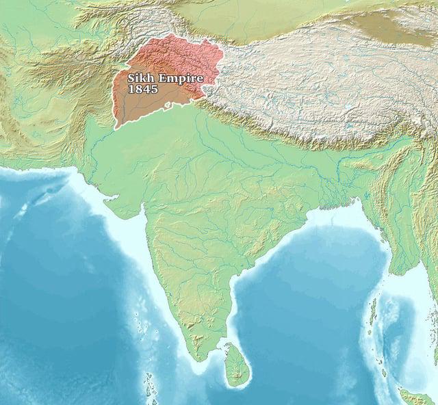 Sikh Empire 1845 Map Sikh Empire 1845 Map