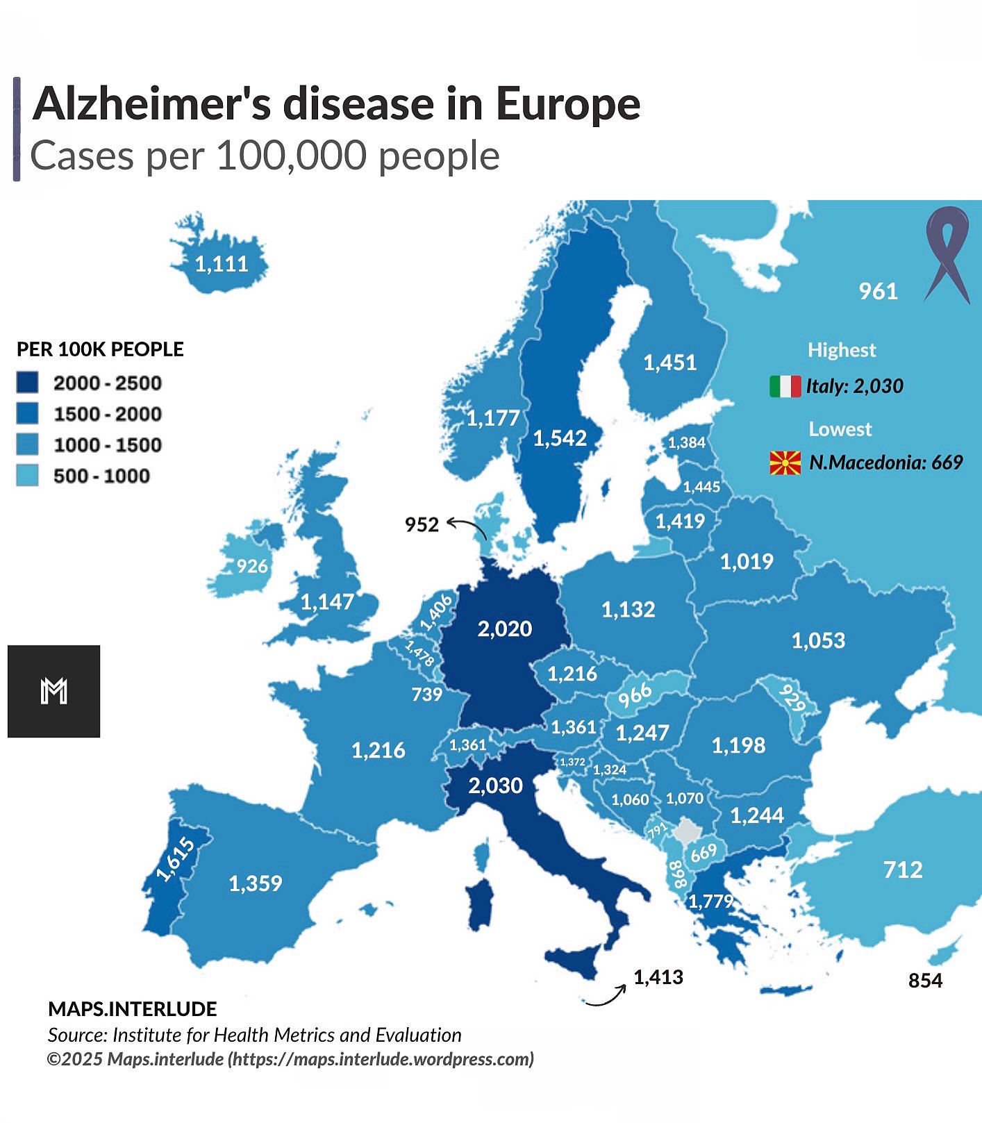 Alzheimer’s Disease Prevalence Map in Europe Alzheimer’s Disease Prevalence Map in Europe