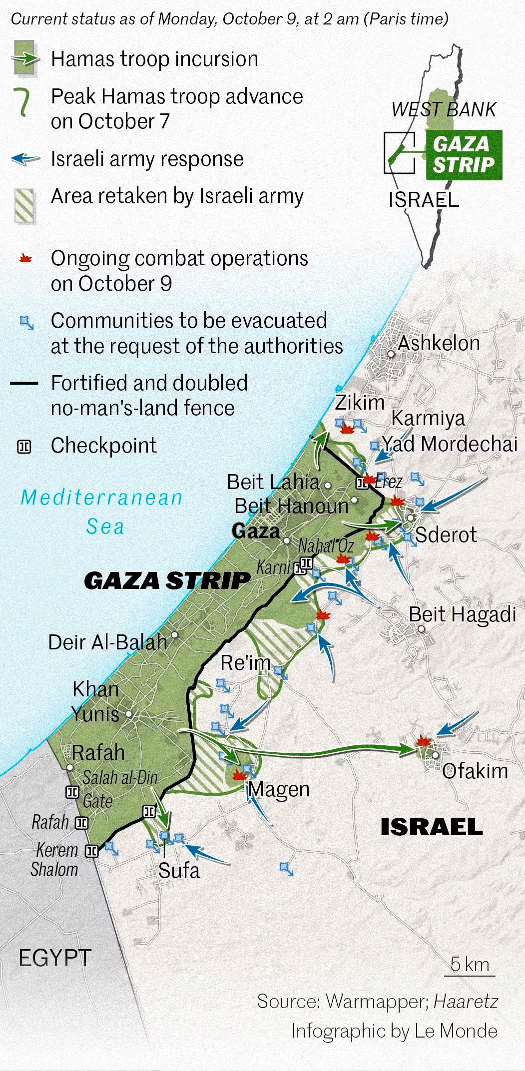 Map of Operation Al-Aqsa Flood Attacks Overview Map of Operation Al-Aqsa Flood Attacks Overview