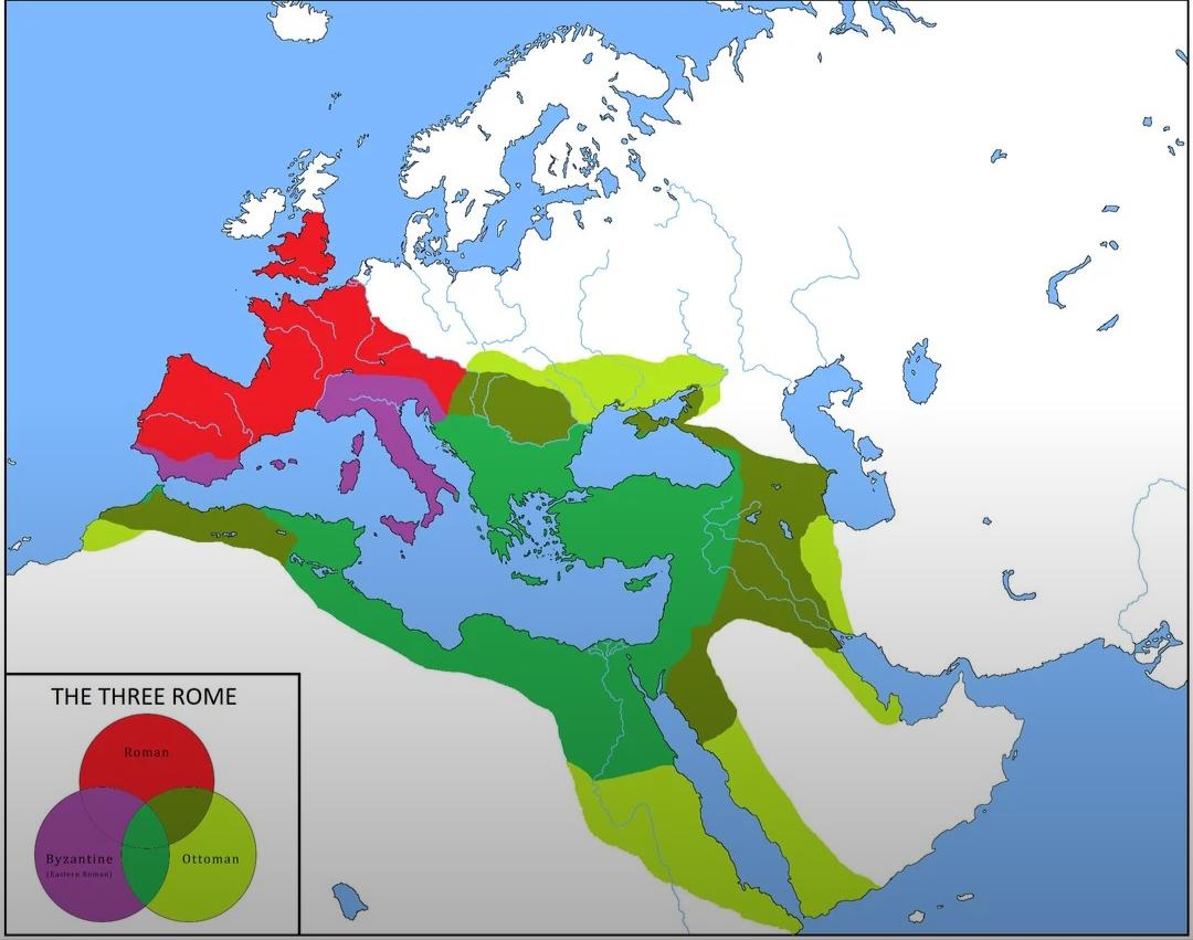 Map of Overlapping Borders of Ottoman and Roman Empires Map of Overlapping Borders of Ottoman and Roman Empires